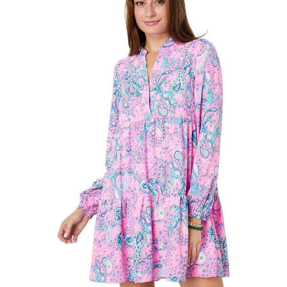 Lilly Pulitzer Winona Stretch Dress Plumeria Pink - Medium NWT